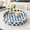 Navy Blue-Round, variant on 16"x12" Capiz Shell Decorative Serving Tray Navy Blue