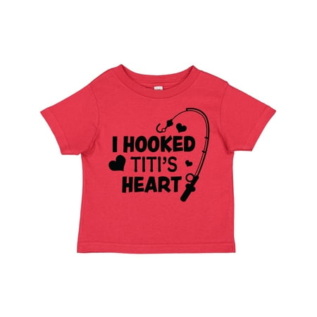 

Inktastic I Hooked Titi s Heart with Fishing Rod Gift Toddler Boy or Toddler Girl T-Shirt