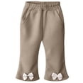 thumbnail image 4 of Mnyotv Cute Bow Flared Wide Leg Pants Elastic High Waist Leggings for Girls with Pockets Spring Fall Clothes Size 4-5 Years, 4 of 5