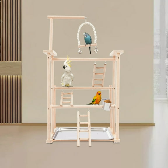 3 Tiers Assembly Pet Parrot Playstand Parrots Bird Playground Bird Play Stand for Canaries Parrots Sparrows