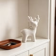 thumbnail image 4 of Eolstice Ceramic Deer Ornaments, Small Decorative Handcrafted Rustic Deer Figurines, Home Shelf Tabletop Mantel Decor, Gift for Animal and Nature Lovers,White, 4 of 7