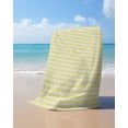 thumbnail image 4 of Yellow Striped Beach Towels Oversized Super Absorbent, Modern Simple Farmhouse Beige Vintage Lightweight Bath Towel Quick Dry Sets For Bathroom/Pool/Rv Camping/Beach Play/Gym Room/Picnic 30"x60", 4 of 8