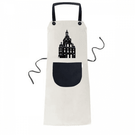 

Germany Famous Building Architecture Apron Adjustable Bib Cotton Linen BBQ Kitchen Pocket Pinafore