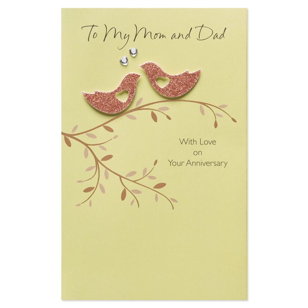American Greetings Birds Anniversary Card For Parents With Rhinestone Walmart Com Walmart Com