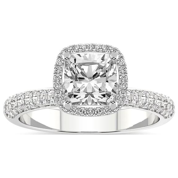 2 Carat | IGI Certified Cushion Shape Lab Grown Diamond Engagement Ring For Women | 14K White Gold | Lab Created Kathrine Halo Diamond Engagement Ring | FG-VS1-VS2 Quality