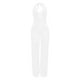 thumbnail image 5 of Mono largo de verano con cuello en V y pliegues para mujer - Diseño sexy sin espalda, poliéster ligero, para el trabajo, fiestas y uso diario, 5 of 6