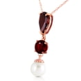 thumbnail image 2 of Galaxy Gold GG 14K Rose Gold Garnet and Pearl Pendant Necklace - January Birthstone - Passion & Protection - 16" to 24" - Fine Jewelry for Women, 2 of 3