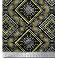 thumbnail image 1 of Soimoi Satin Silk Fabric Aztec Kilim Print Sewing Fabric Yard 42 Inch Wide, 1 of 1