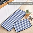 thumbnail image 6 of GZHJMY Blue and White Checkered Kitchen Mat - Cushioned Anti Fatigue Kitchen Rug Set of 2, Non Slip Waterproof Kitchen Mats for Kitchen, Laundry, Sink, Office 19.7"×27.6"+19.7"×47.2" Carpet Runner, 6 of 7