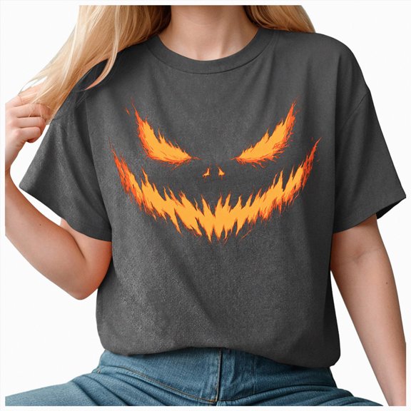 Godom Halloween Shirts for Women Funny Pumpkin Printed Cute T Shirts Graphic Tops Fall Tee Fashion