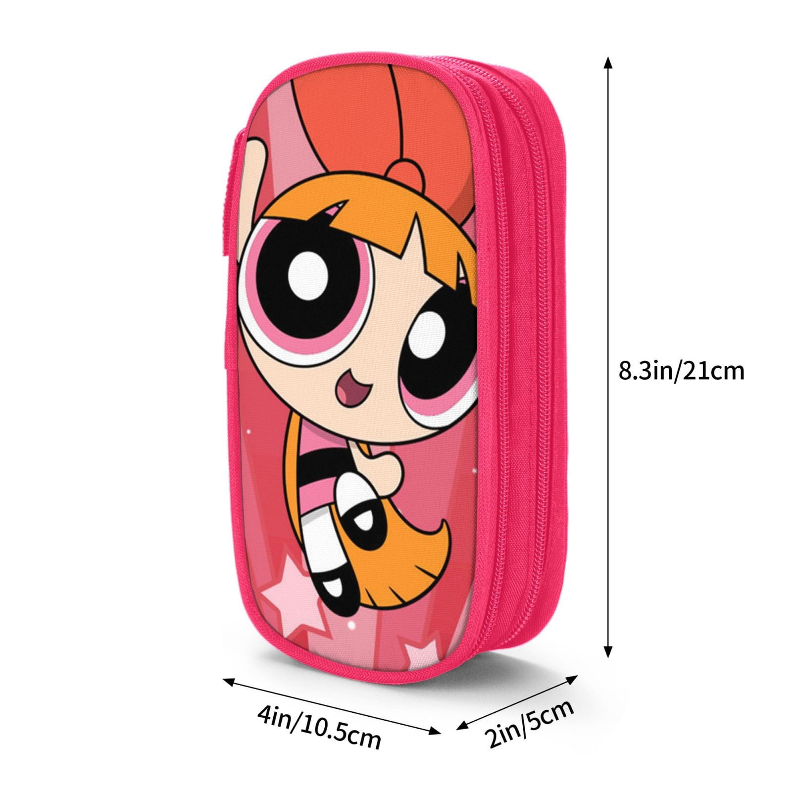 The Powerpuff Gi-rls Pencil Case Large Capacity Pencil Pouch Penbag Office Stationery Organizer Travel Makeup Bag Pink