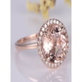 thumbnail image 2 of Limited Time Sale Antique Halo 1.25 carat Morganite and Diamond Halo Engagement Ring in 10k Rose Gold for Women, 2 of 2