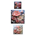 thumbnail image 2 of Designart "Neon Tulip Array" Tulips Oversized Wall Clock - Set Of 3 - Extra large Traditional Clock For Office Décor - Large Vertical Clock, 2 of 6