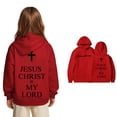 thumbnail image 4 of Teen Hoodies Christian Sweatshirts Long Sleeve Graphic Sweatshirt Cute Oversize Pullover Top Faith Over Fear Hoodie Girl Clothes Size 11-12 Years Cute&nbsp;Boy Girl&nbsp;Clothing, 4 of 6