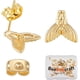 thumbnail image 1 of 20 postes para pendientes de cola de pez con aros, chapados en oro de 18 quilates, de 10 mm, con 20 tuercas para hacer joyas de verano., 1 of 6