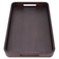thumbnail image 4 of Bandeja rectangular, bandeja rectangular de madera para servir, suministros de juego de té, bandeja de comida compacta y ligera, 4 of 8