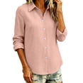 thumbnail image 2 of MLCDZ Button Down Shirts for Women Cotton Shirts Long Sleeve Dress Shirts Collared Blouses Office Business Work Casual Lightweight Solid Tunic Tops, 2 of 6