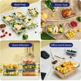 thumbnail image 7 of 12-Pack Glass Storage Containers with Lids, Airtight Meal Prep Containers Set, Microwave, Oven, Freezer and Dishwasher Safe, Gray, 7 of 7