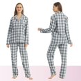 thumbnail image 2 of YUSHOW Flannel Pajama Set for Women Long Sleeve Womens Pajama Sets Soft Comfy Sleepwear Pj Set 2 Piece Loungwear with Long Plaid Pjs Pants, 2 of 7