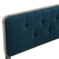 thumbnail image 4 of Tête de Lit Capitonnée Collins pour Lit Simple en Tissu et Bois, Gris Azur, 4 of 5