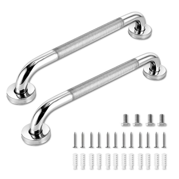 KOGITI 13.2 Inch Grab Bars 2 Pack, 304 Stainless Steel Knurled Anti-Slip Safety Bar for Elderly Shower Bathtub Toilet