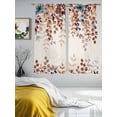 thumbnail image 4 of Sheer Curtains 63 Inches Long, Orange Eucalyptus Leaves Light Filtering Window Curtains for Living Room, Botanical Fall Rustic Beige Rod Pocket Voile Sheer Curtain Drapes, 52"W x 63"L, 2 Panels, 4 of 8