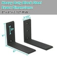 thumbnail image 3 of Kojem 3 Countertop Support Brackets Corbel Lot L Shelf 6"x8" Heavy Duty Black Steel, 3 of 13