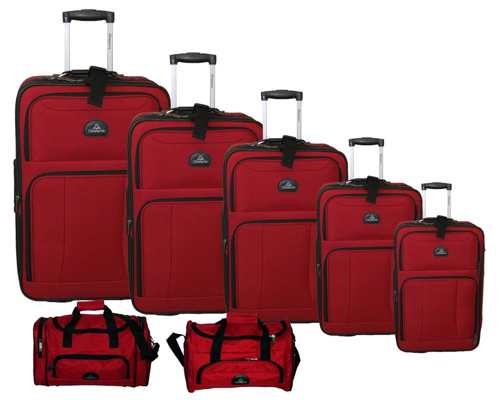 7Pc Luggage Set in Red