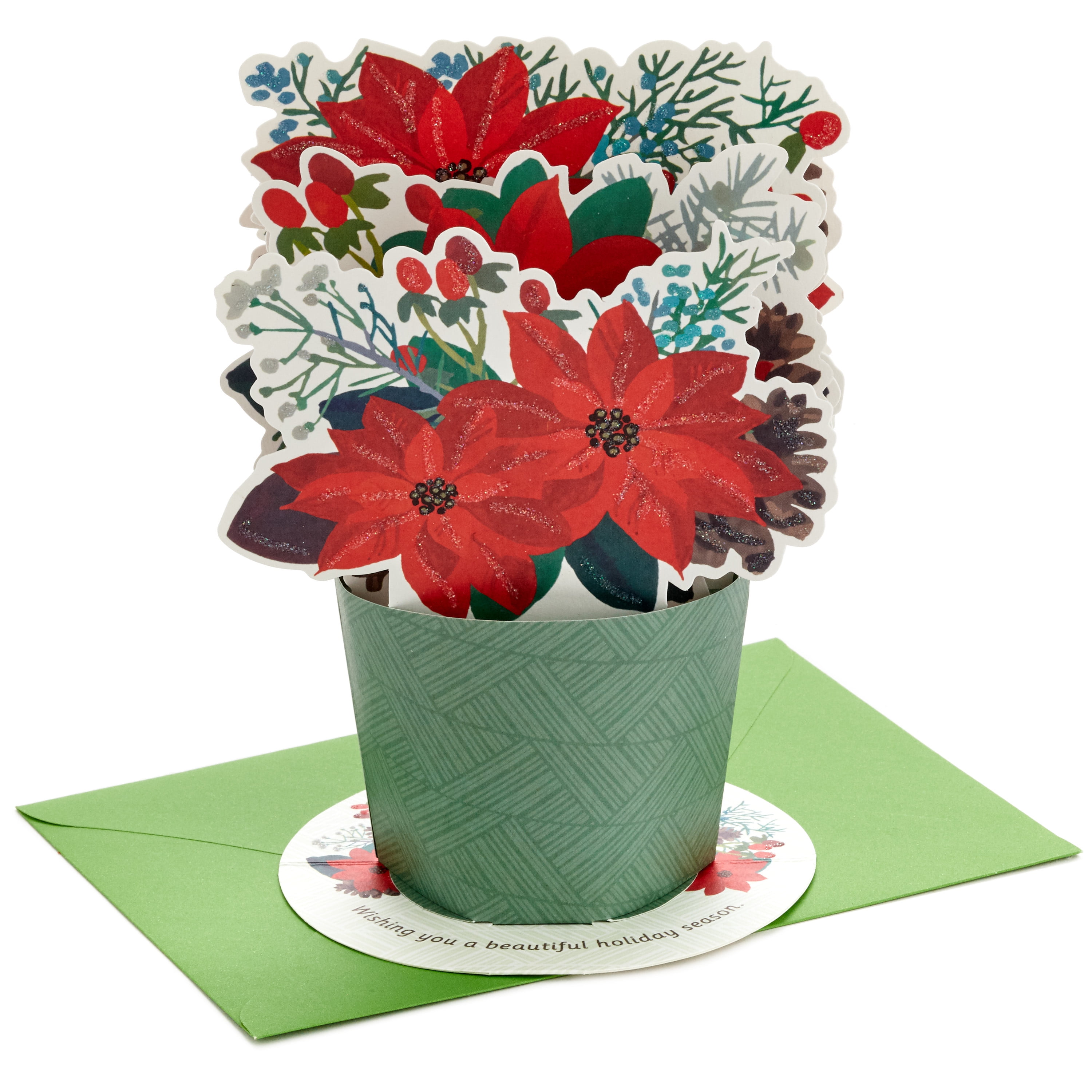 Holiday Wishes Poinsettia Flower Christmas Party Paper Guest Towels 