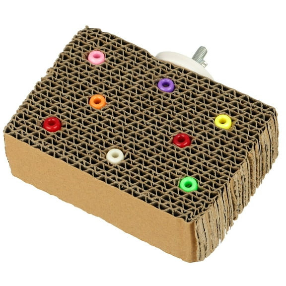 Super Bird Creations SB1216 Cardboard Treat Block - Interactive Chewing and Foraging Bird Toy for Small Birds - Parrotlets, Cockatiels, Parakeet - Encourages Exploration and Physical Exercise