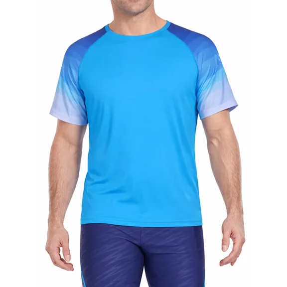 ANFERRY Short Sleeve Swim Shirts for Men Printed UPF50  Sun Protection Athletic Rash Guards Top