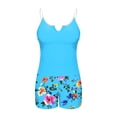 thumbnail image 5 of Aboser Plus Size Womens Sporty Tankini Swimsuits with Built in Bras Push Up Beachwear Retro Boho Floral Printed Bathing Suit Tummy Control 2 Piece Tankinis Sets Light Blue XXXL, 5 of 6
