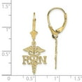 thumbnail image 2 of 10k Solid Yellow Gold RN Caduceus Leverback Earrings 32.65x13.56mm Wide Stud Earring for Women, 2 of 2