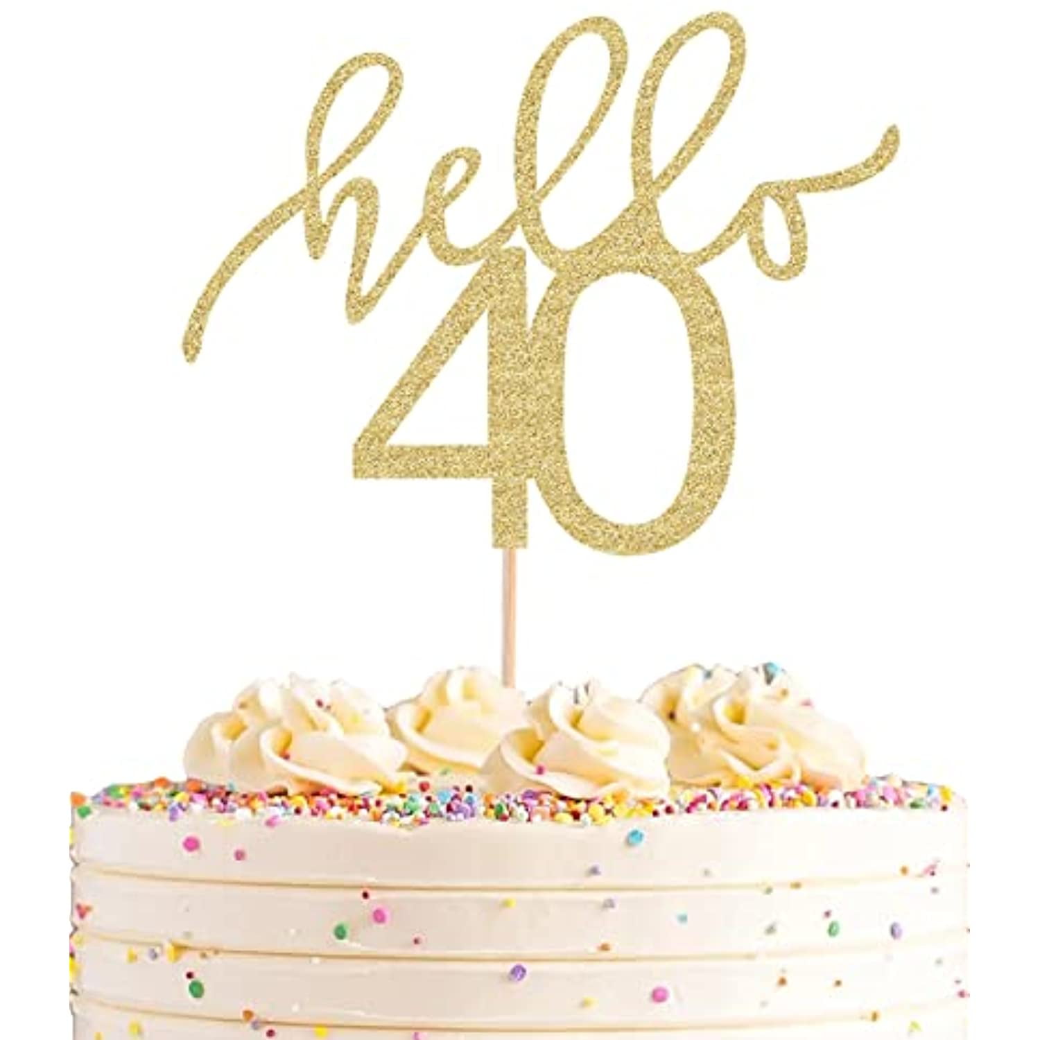 Happy 40th Birthday Personalized Cake Topper Svg Fourty 