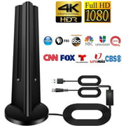 TV Antenna, Amplified HD Digital Indoor TV Antenna, TV Aerial 90-130 Miles Range, 4K 1080P HD VHF UHF for Local Channels, 18FT Premium Coaxial Cable
