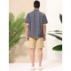 thumbnail image 5 of Lars Amadeus Camisa hawaiana de verano para hombre, manga corta, con botones, a rayas Azul marino XL Unique Bargains Camisa, 5 of 6