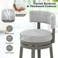 thumbnail image 6 of Gymax Upholstered Swivel Round Seat Bar Height Stools, Gray (Set of 4), 6 of 8