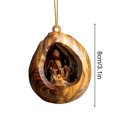 thumbnail image 3 of CASAFUN 3D Acrylic Christmas Nativity Pendants, Nativity Scene Christmas Tree Hanging Decorations, Creative Space Design Nativity Day of Jesus Ornament Christmas Religious, 3 of 4