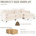 thumbnail image 2 of Lovableguy 108'' L Shaped Modular Sectional Sofa,Comfy Chenille 3 Seater Cloud Couch with Movable Ottoman and Deep Seat,Throw Pillows,for Living Room,Apartment,Beige, 2 of 7