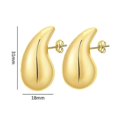 thumbnail image 2 of Pendientes de gota de agua Yashi con forma de lágrima para mujer y niña aretes de aro gruesos para uso diario para bodas fiestas regalos de joyería de moda Oro, 2 of 5
