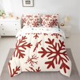 thumbnail image 2 of Manfei Vintage Red Snowflake 7 Pieces Bedding Comforter Set,Merry Christmas Full Bedding Set,Happy New Year Fitted Sheet Flat Sheet For Men Women,Microfiber Bedroom Decor Reversible, 2 of 8