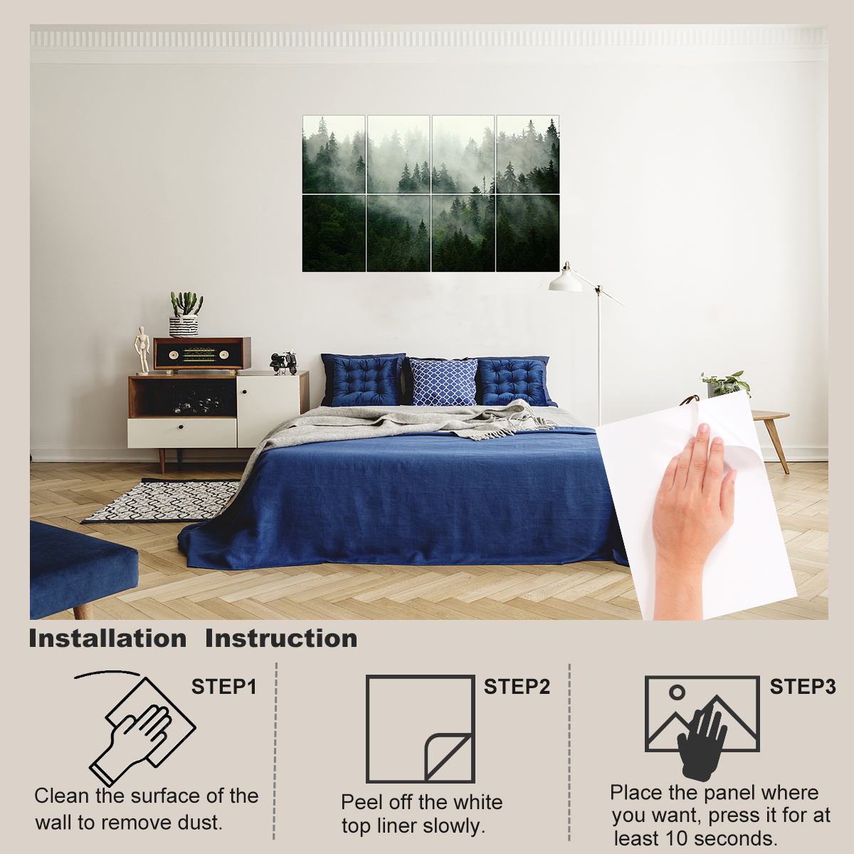 8-Pack Art Acoustic Wall Panels 48x32 Inches Acoustic Treatment Panels- Self-adhesive Decorative Soundproof Wall Panels for Studios, Offices, Home