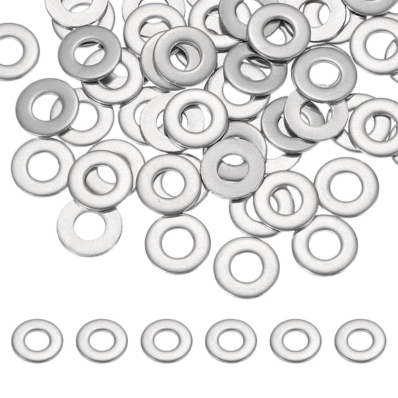 Uxcell M5 x 12mm Metal Screw Washers Set, 66Pcs 304 Stainless Steel Flat Washers