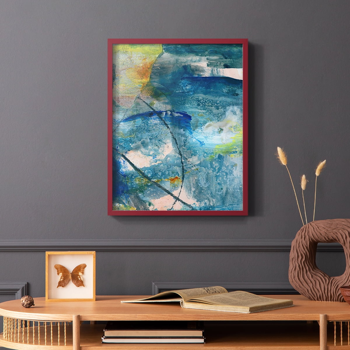 Spring Winds II Framed Print in Red Solid Wood Framed Print No Nail Hanging