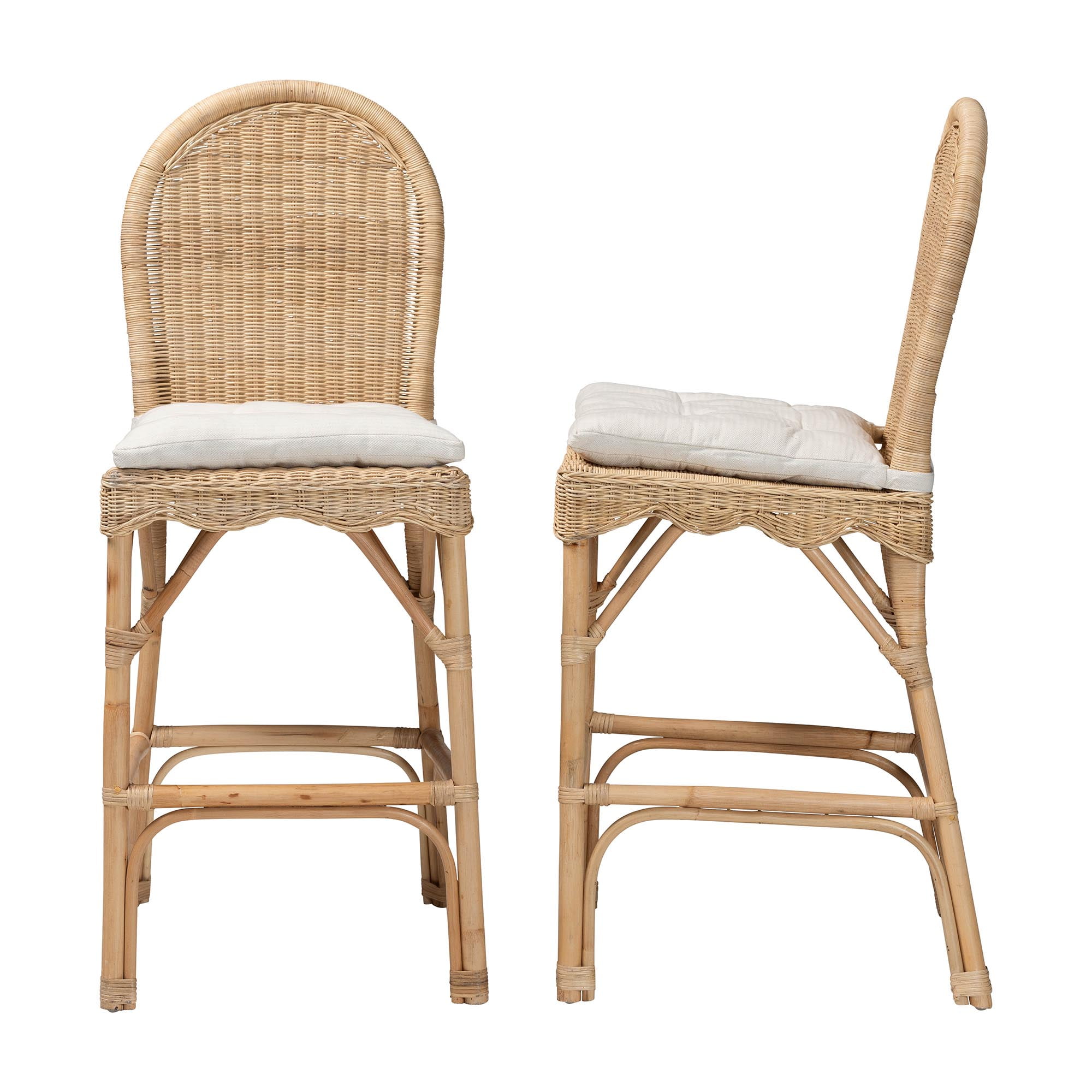 bali & pari Bilu Boho Bar Stool, 2-Piece, Natural