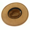 thumbnail image 5 of Wide Brim Suede Fedora Hats Unisex Classic Panama Hat Solid Retro Fedora, 5 of 7