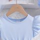 thumbnail image 5 of Vestido sin mangas de cuello redondo para niñas, vestido sin mangas con botones finos, falda francesa ceñida con volantes en la cintura, falda de poliéster para niñas, 5 of 5