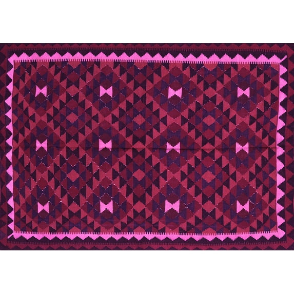 Ahgly Company Indoor Rectangle Oriental Pink Traditional Area Rugs, 4' x 6'