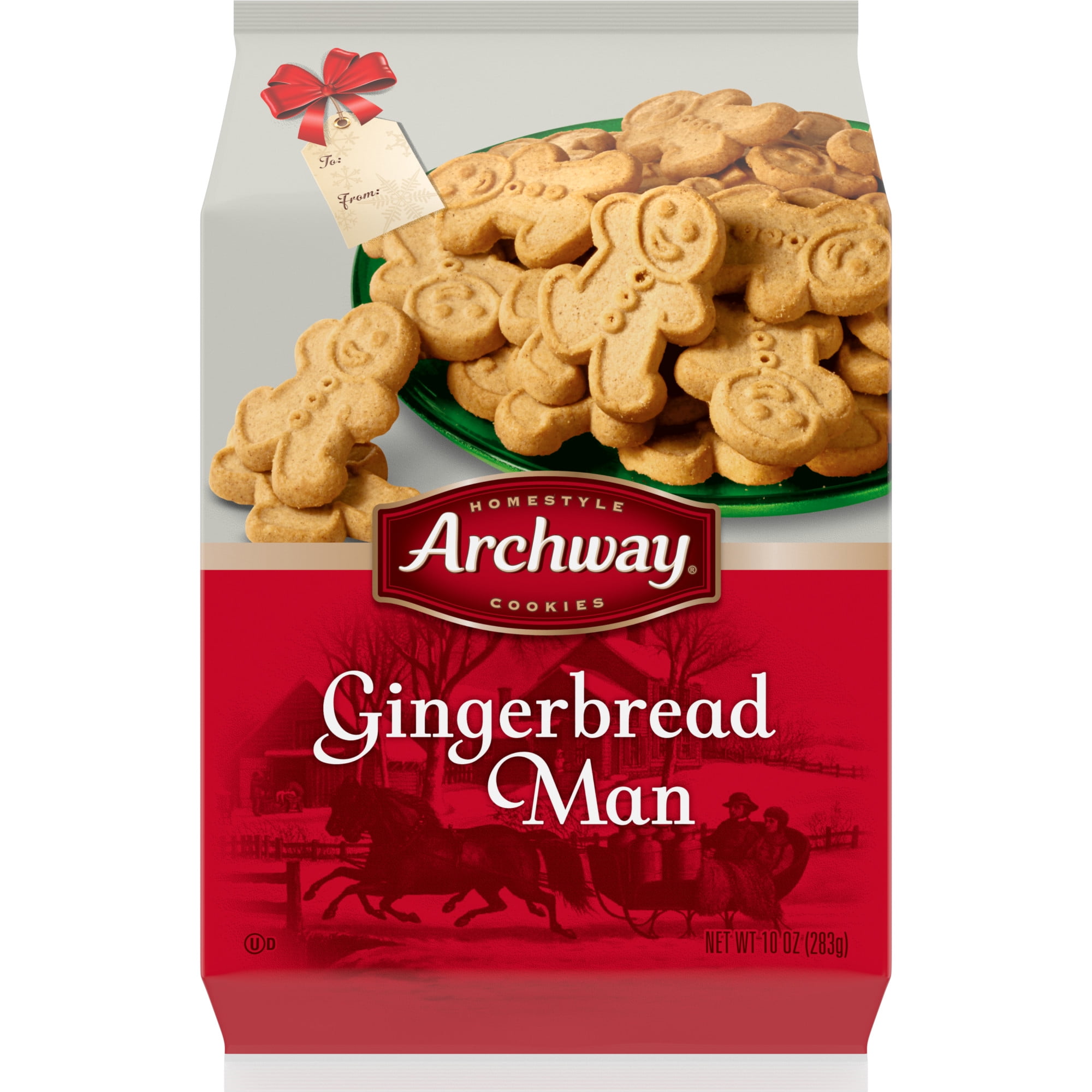 (4 pack) Archway Cookies, Holiday Gingerbread Man Cookies, 10 oz