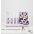 thumbnail image 2 of Bacati - Botanical Floral Birds 3-Piece Crib Bedding Set - Purple/Multi Girls, 2 of 8